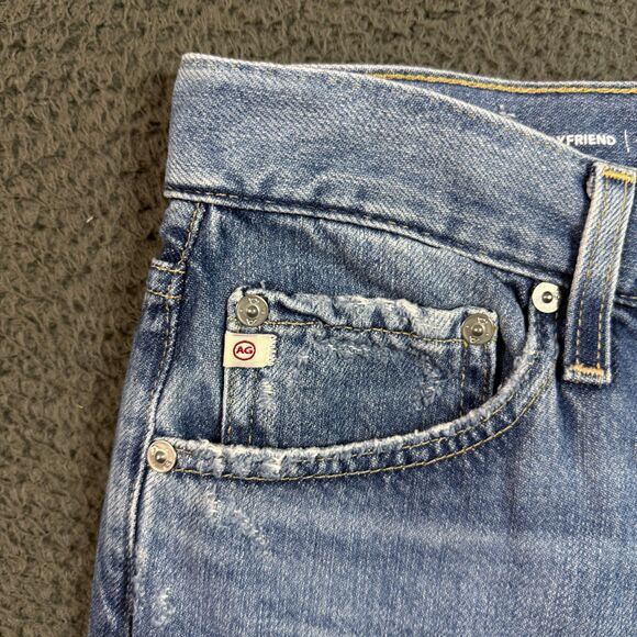AG Ex-Boyfriend Jeans Womens 28R Blue Slouchy Slim AG-ED Denim Distressed Japan - Picture 3 of 16